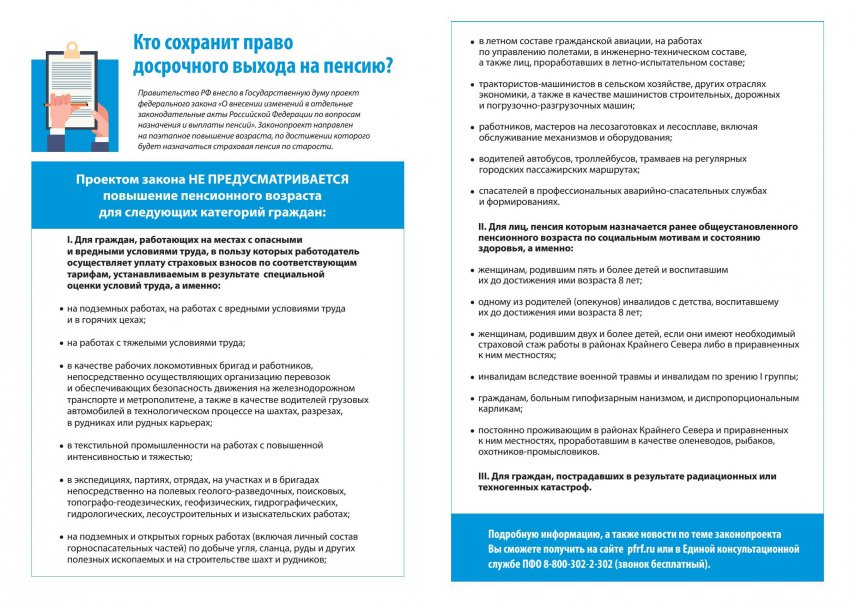 Досрочный выход на пенсию по вредности профессий в 2019 году