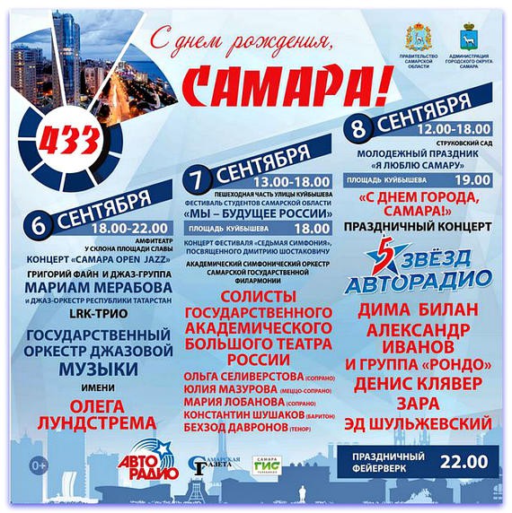 День города в Самаре пройдет с размахом: изучайте программу праздника и планируйте выходные заранее