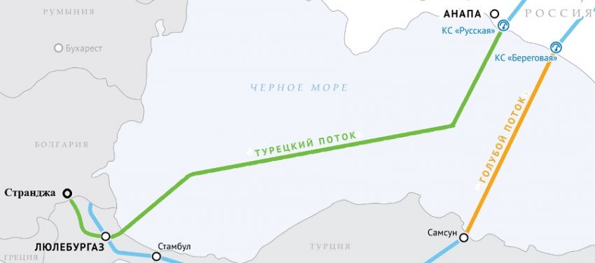 Газопровод «Турецкий поток» президенты России и Турции планируют запустить уже в начале 2020 года