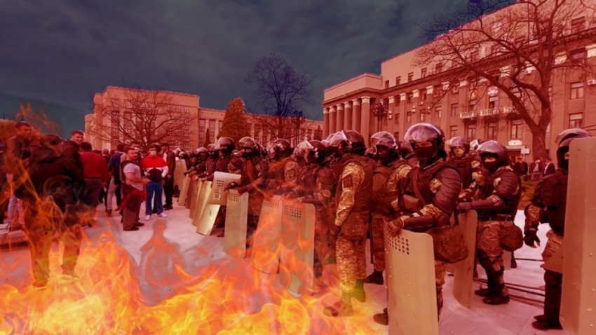 Разгон первого бунта против самоизоляции во Владикавказе