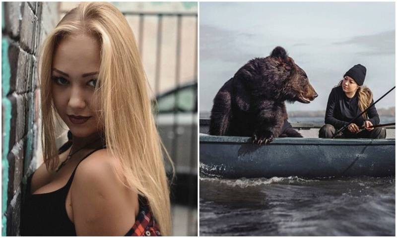 Россиянка Вероника Дичка сделала «дикую» фотосессию с медведем на рыбалке