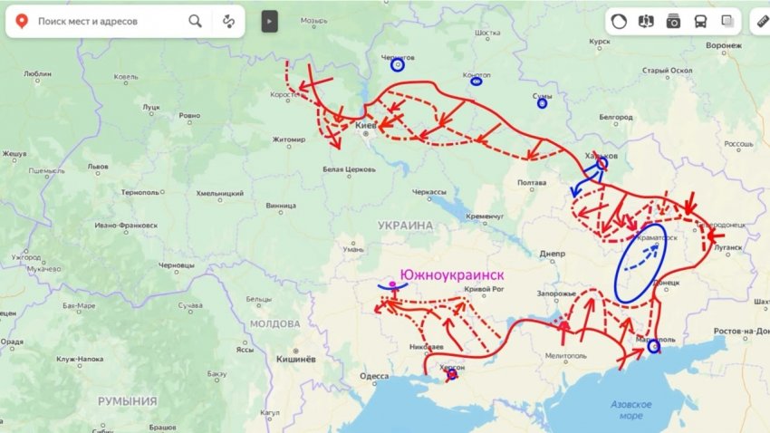 Представлена обновленная карта военной спецоперации России на Украине