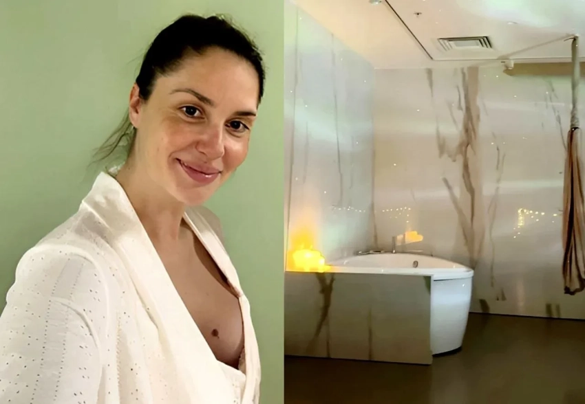 Роды стоимостью до 2,5 млн рублей и личная палата с гамаком. Агата Муцениеце показала фото из роддома