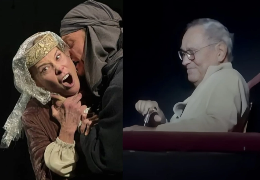 "Пришлось уйти через полчаса". В сети обсуждают игру Юлии Высоцкой в спектакле её мужа Андрея Кончаловского и его реакцию из зала