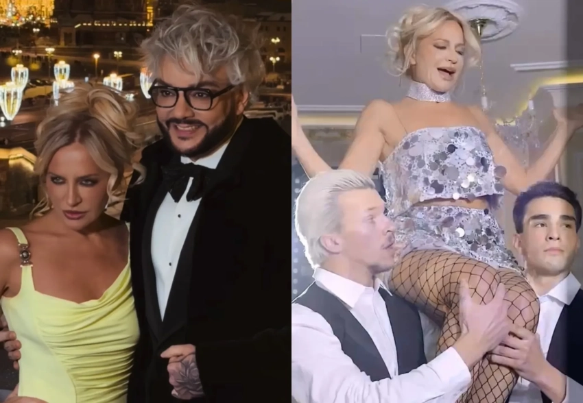 Дебют в роли певицы, четырёхъярусный торт с цветами и платье от Versace: Виктория Шелягова отметила 53-летие в компании Филиппа Киркорова, Андрея Малахова и Жасмин